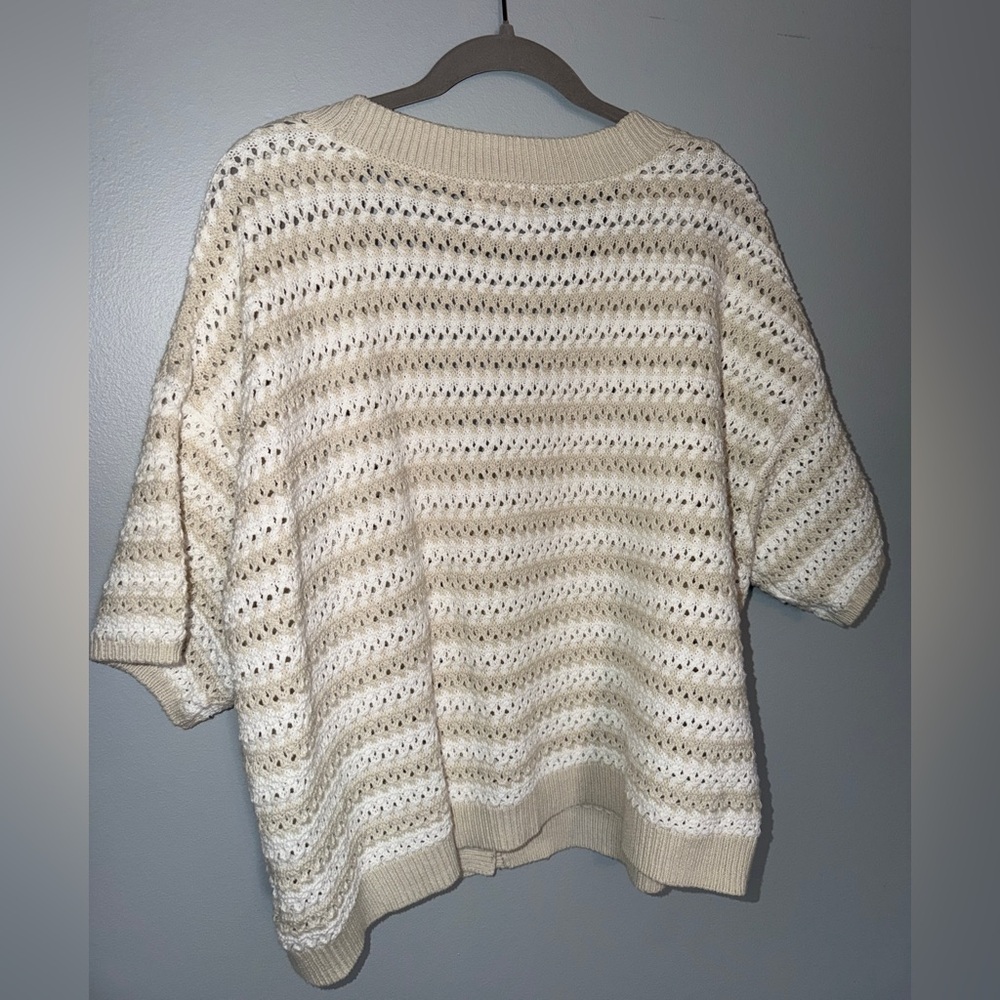 Universal Thread Cream Striped Button-Front Cardi… - image 5